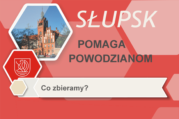 Plakat Słupsk pomaga powodzianom