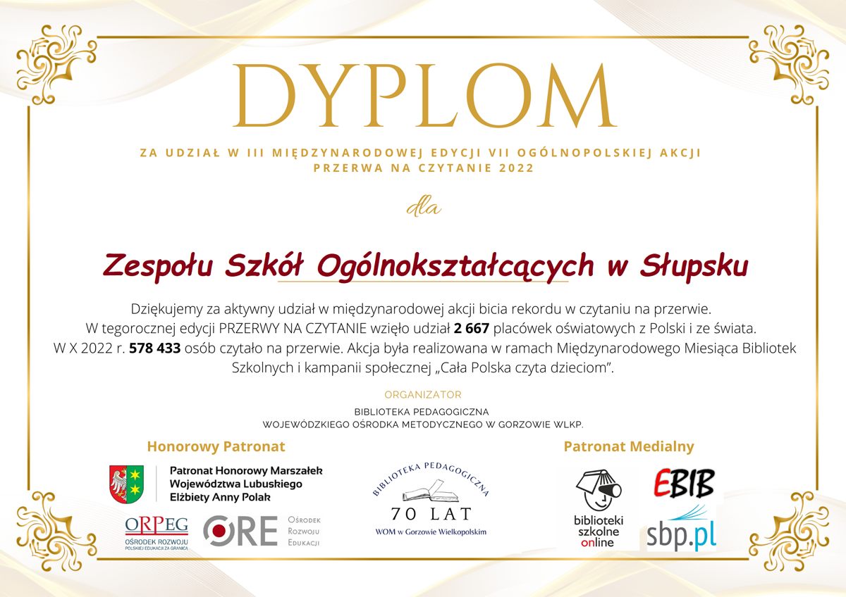 dyplom czytanie